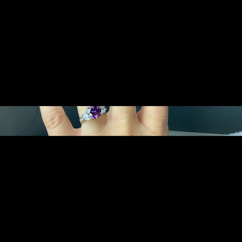 Cubic Zirconia & synthetic purple stone